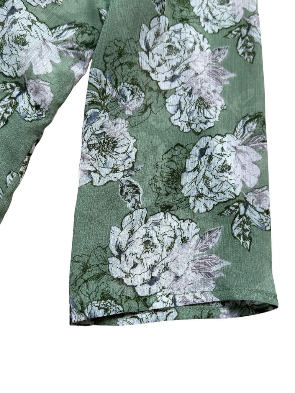 KUT From The Kloth Sage Green Floral Blouse Medium Cottagecore Boho Peasant Top - Picture 5 of 10